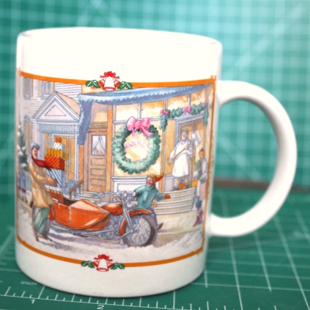 Harley-Davidson 1996 Christmas Coffee Mug Seasons Greetings Ornament Mug‎